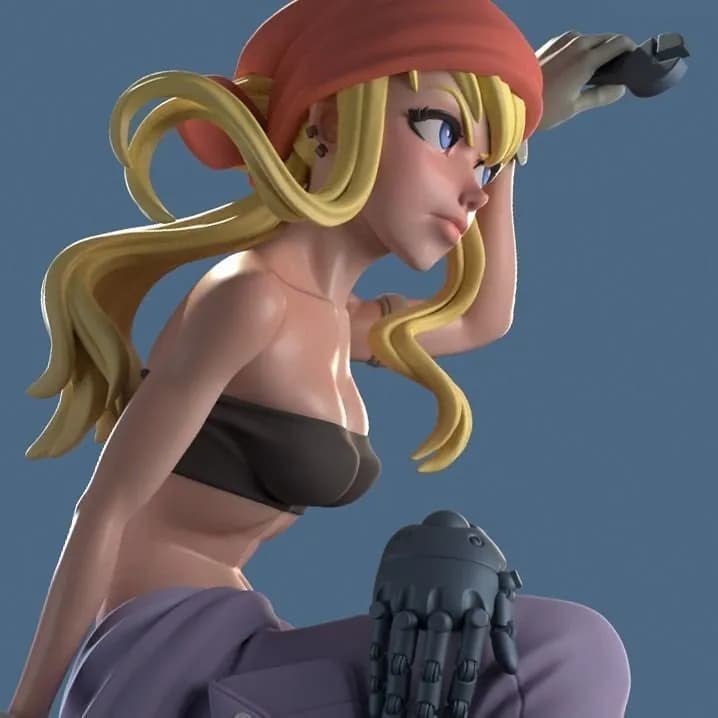 STL - Winry Rockbell figura mecánica