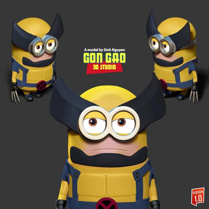 STL - wolverine minion render 2