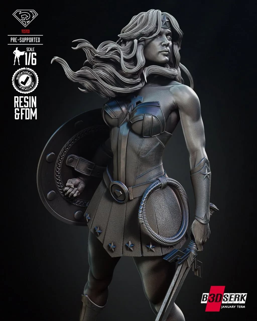 STL - Wonder Woman estilo Red Son render 3