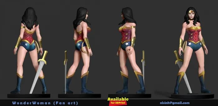 STL - wonder woman fan art render 2