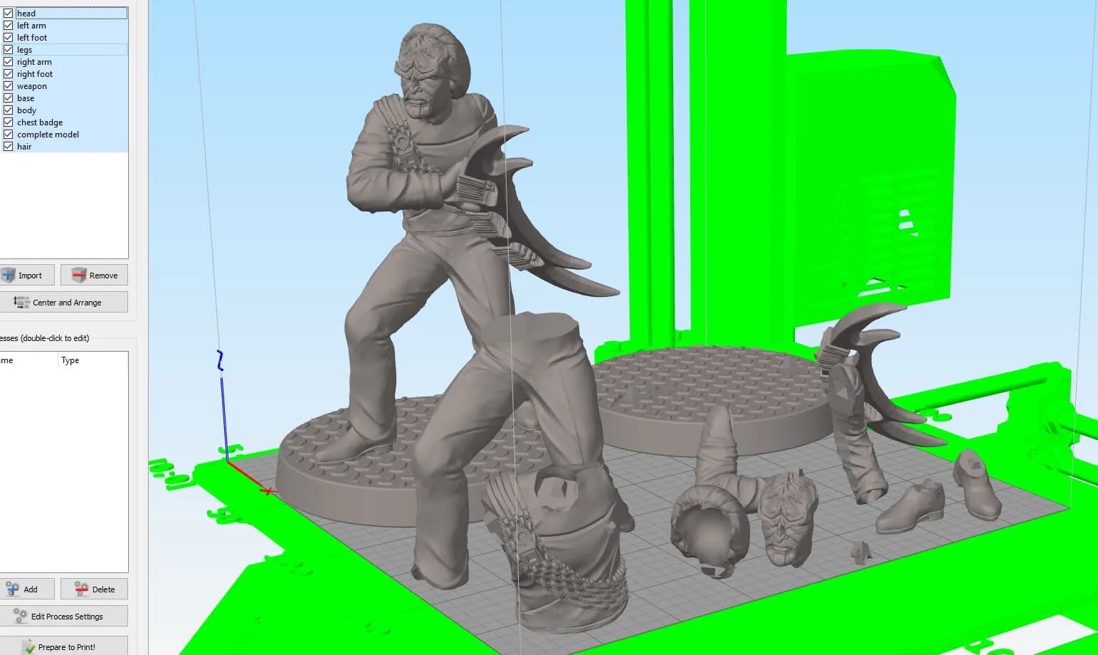 STL - Worf Klingon Star Trek Figura render 2