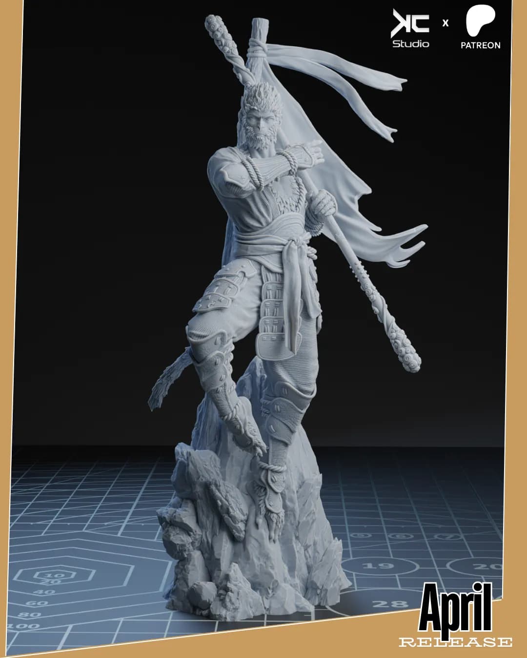 STL - Wukong de Black Myth render 2