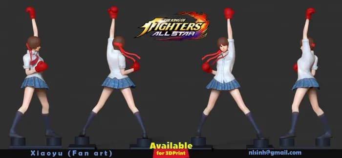 STL - xiaoyu king of fighters fan art render 3