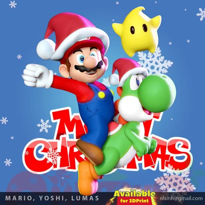 STL - xmas mario yoshi lumas stl