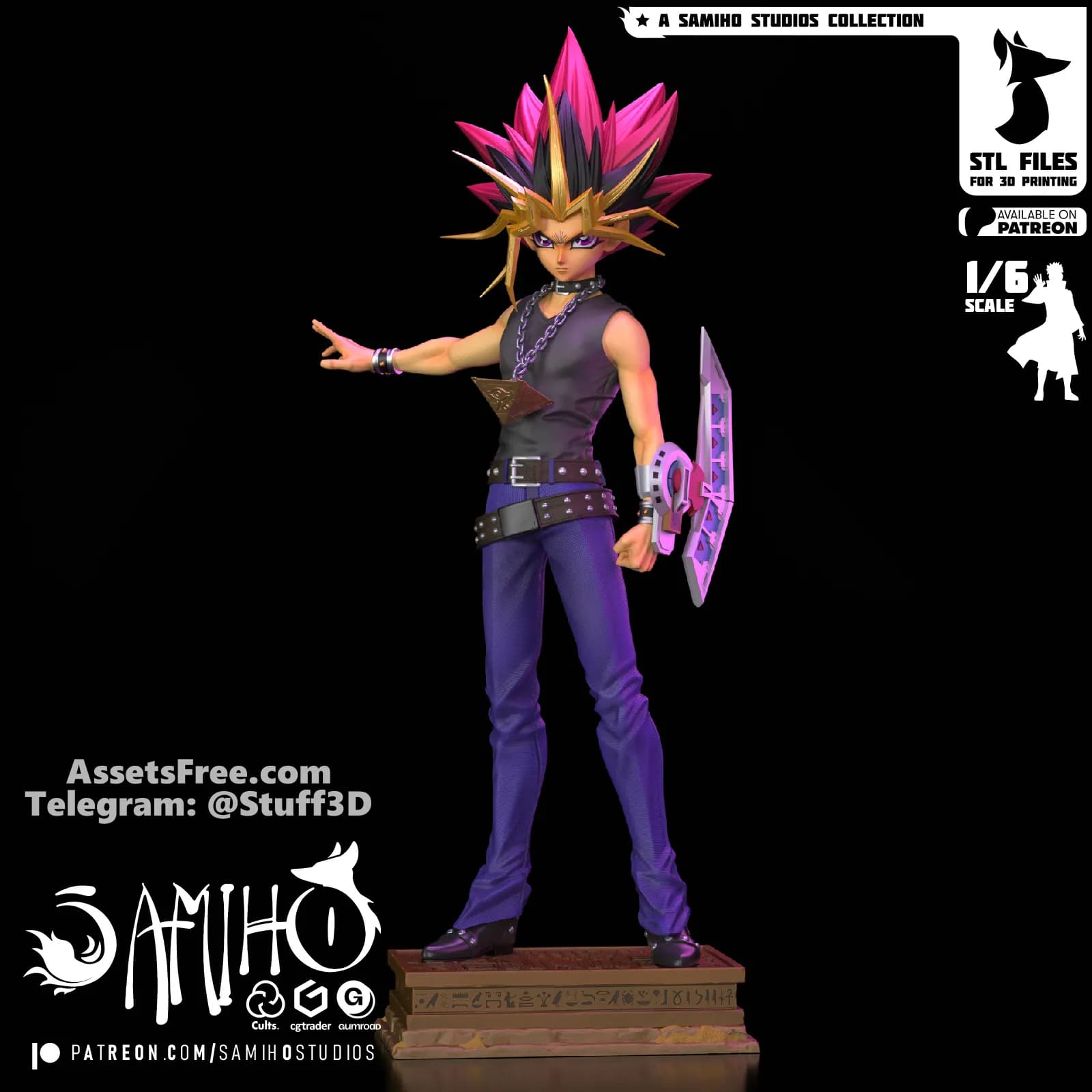 STL - Yami Yugi Figura render 3