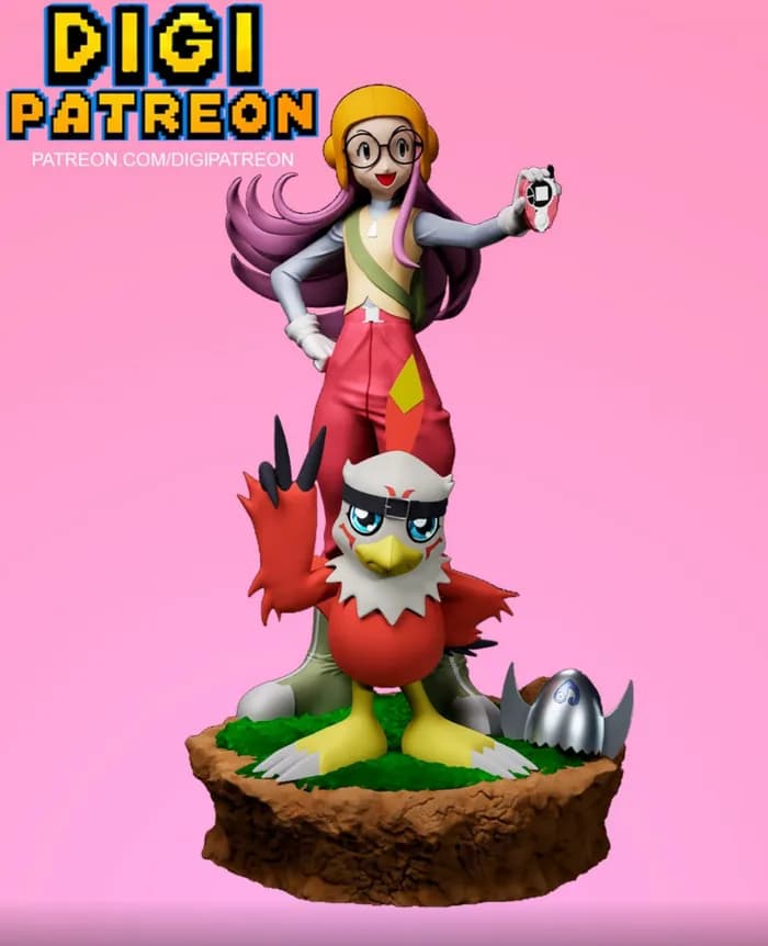 STL - yolei and hawkmon print