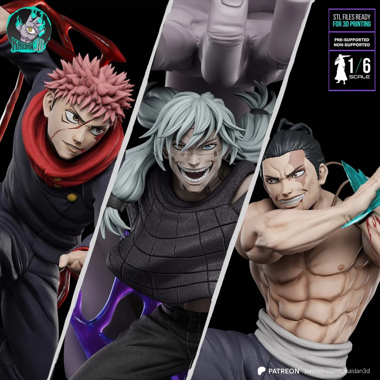 STL - Yuji x Todo vs Mahito KAIDAN3D render 5