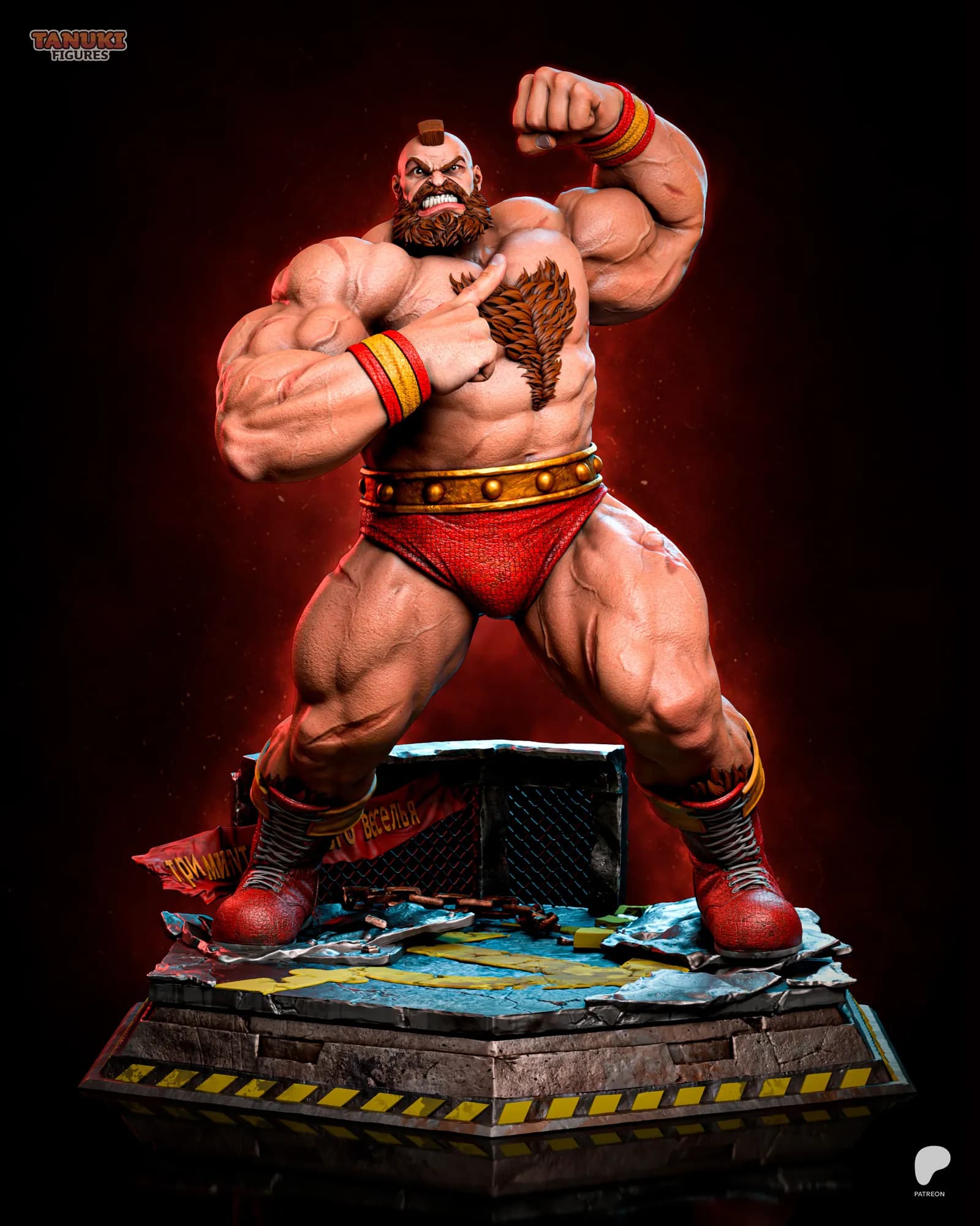 STL - Zangief figura de lucha render 2