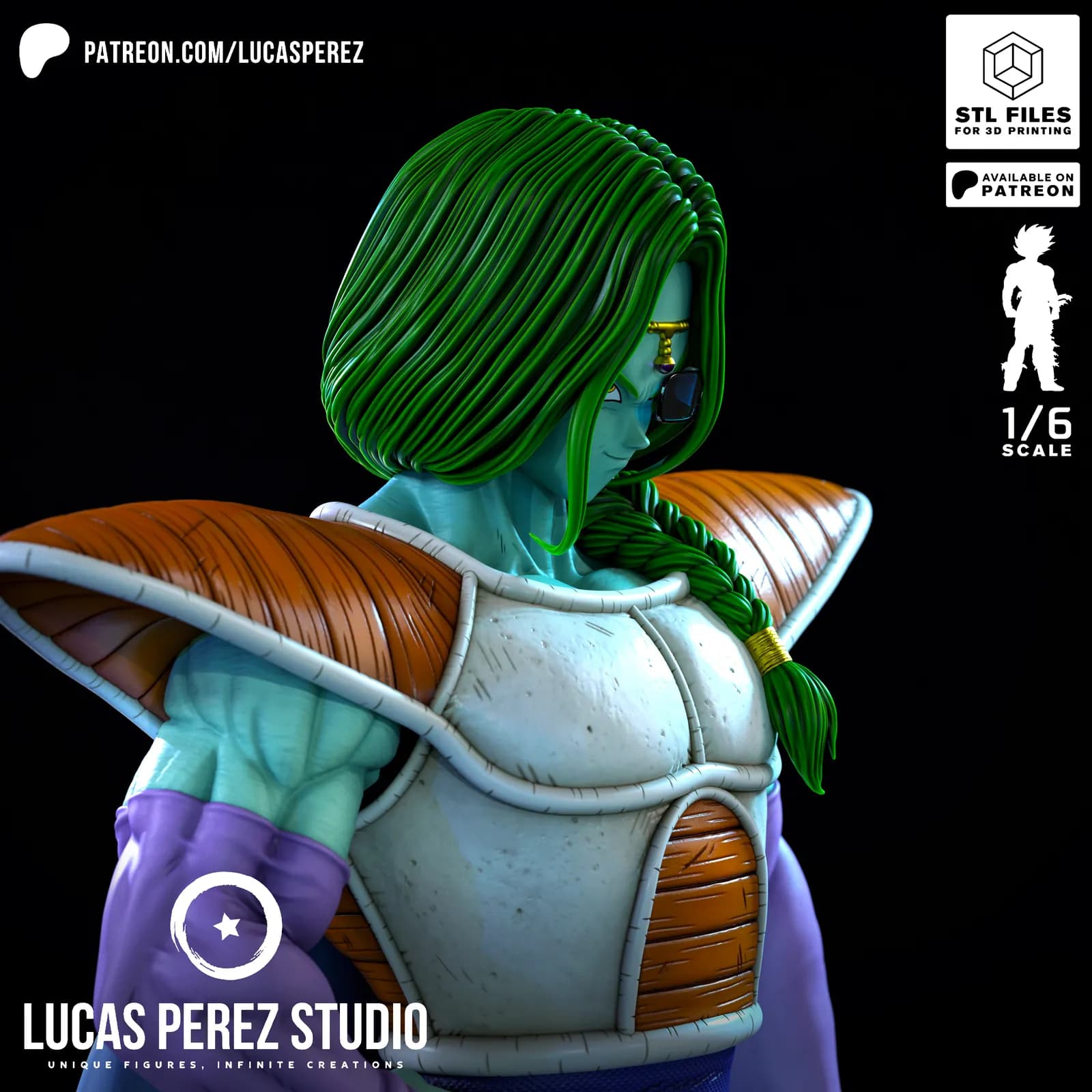 STL - Zarbon de Dragon Ball Z render 5