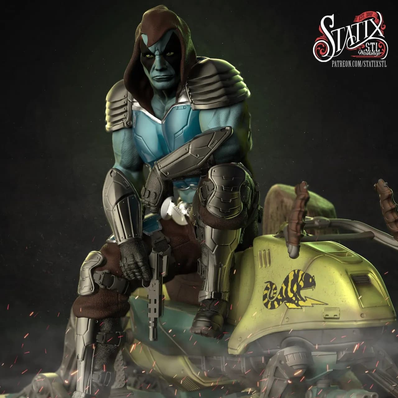 STL - Zartan con moto render 2