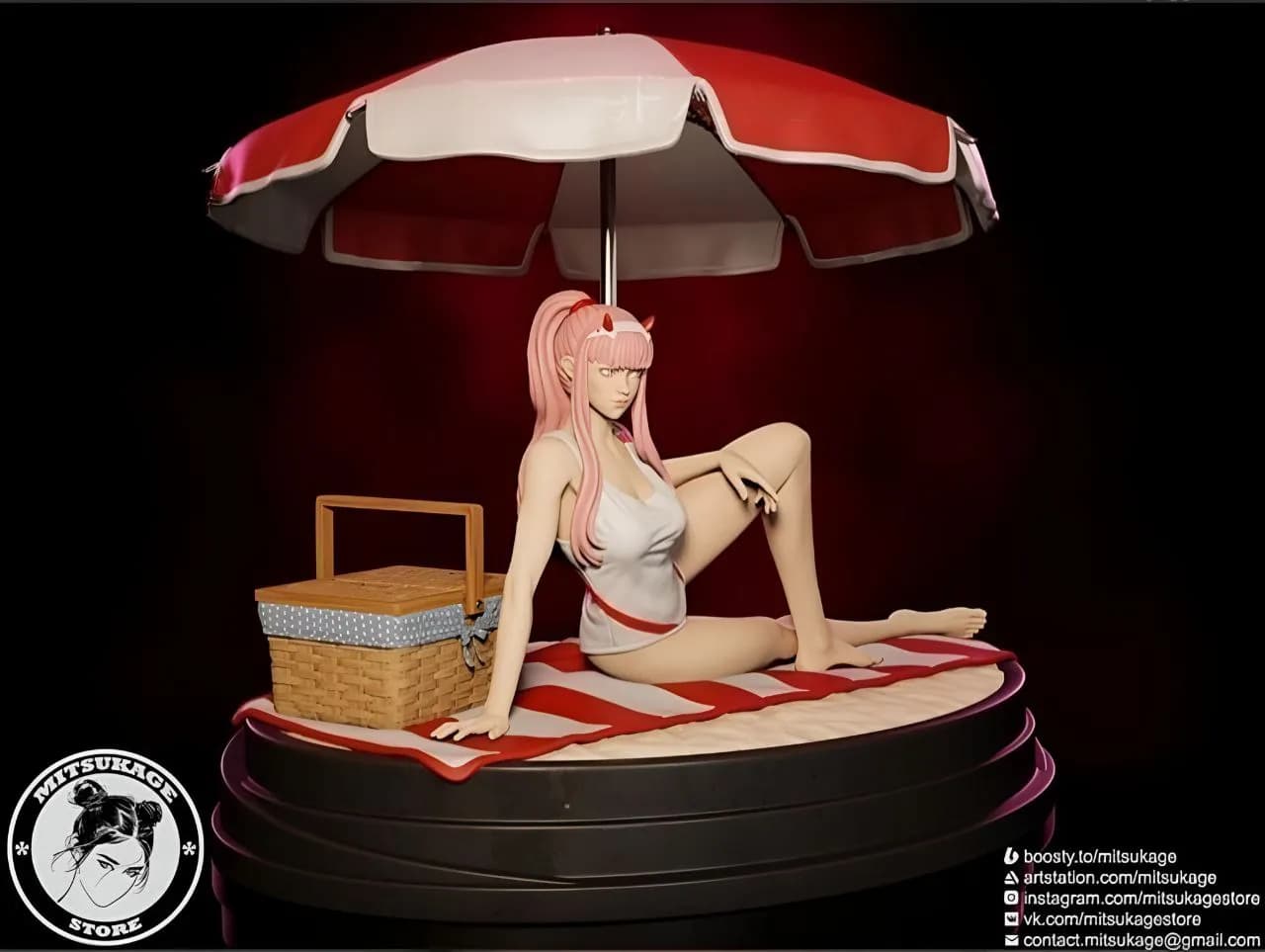 STL - Zero Two en la playa render 2
