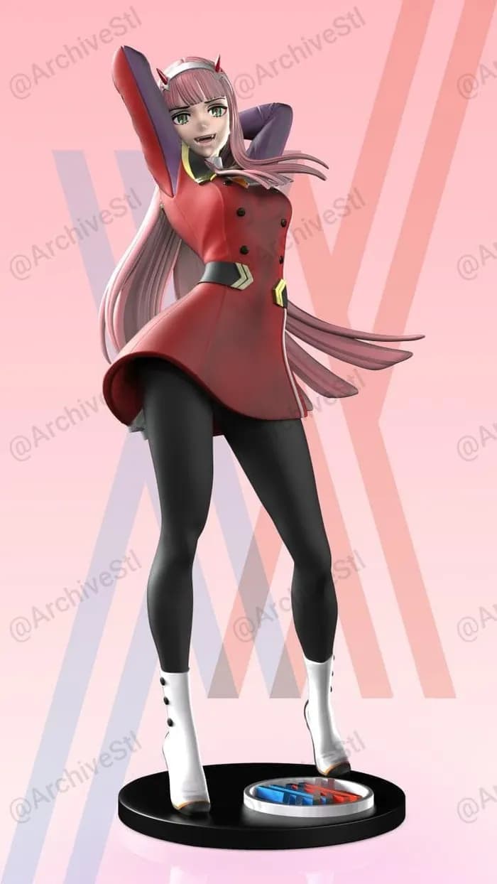 STL - Zero Two Red Bushido render 4