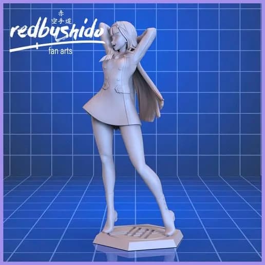 STL - Zero Two Red Bushido render 5