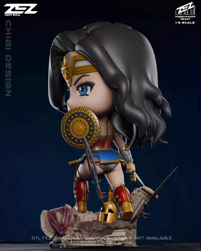 STL - zez chibi wonder woman render 3
