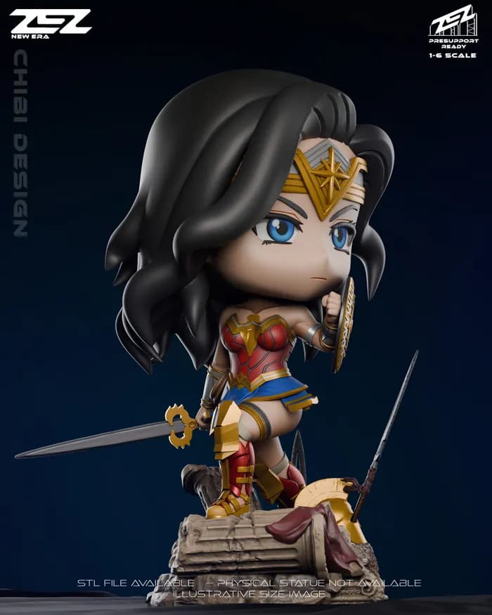 STL - zez chibi wonder woman render 4