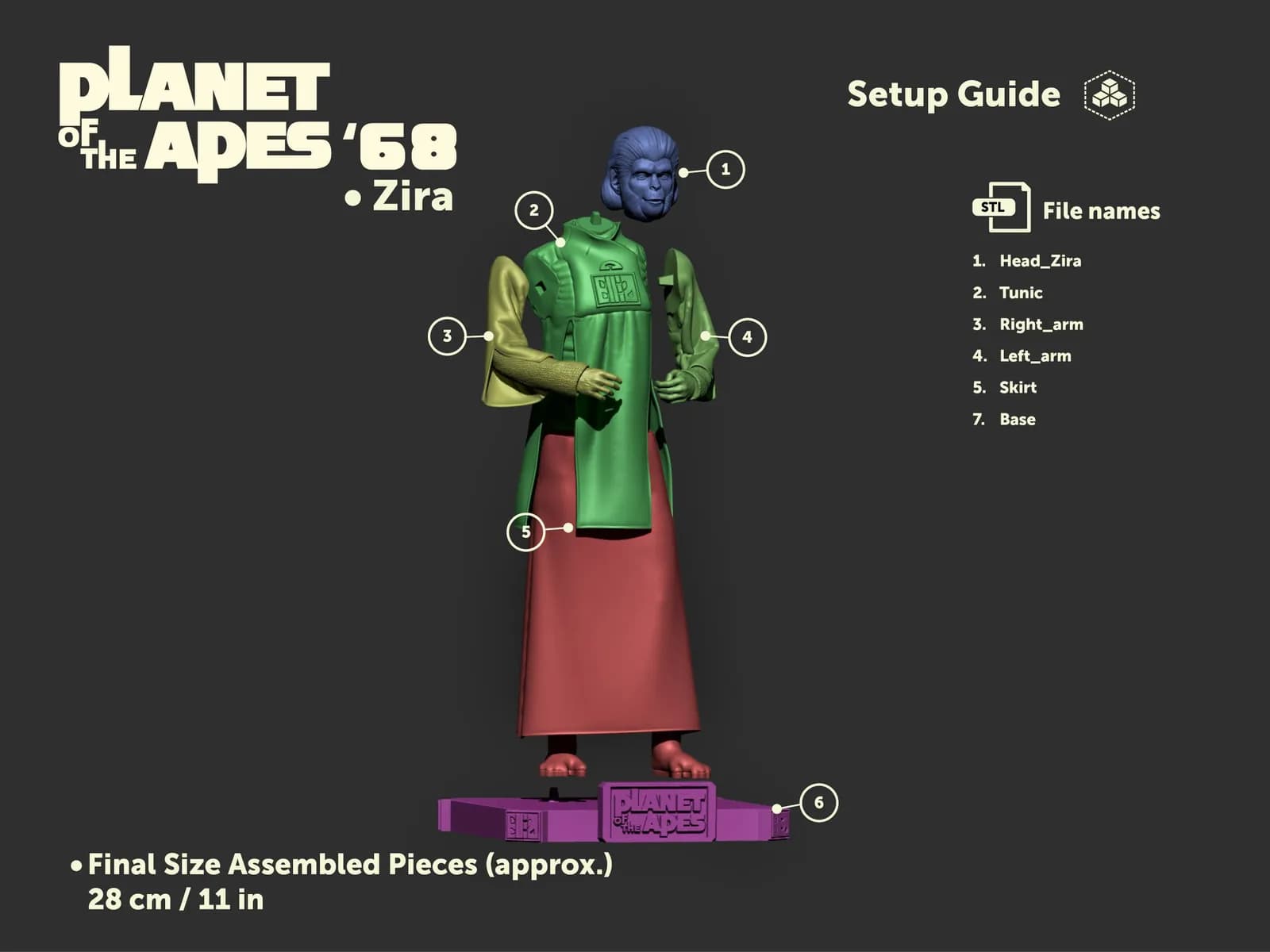STL - Zira de El Planeta de los Simios render 4