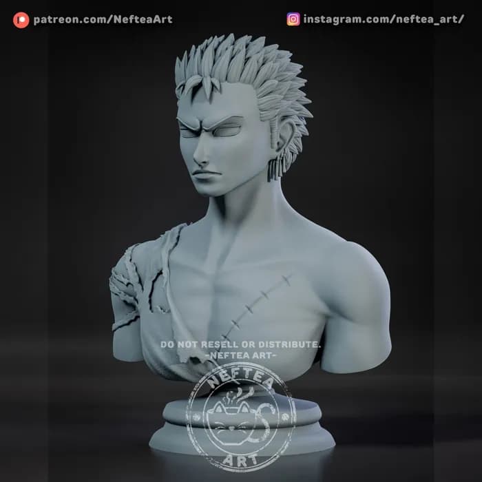STL - Zoro Busto Neftea render 2