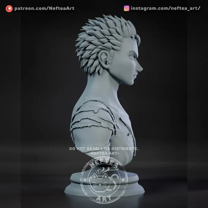 STL - Zoro Busto Neftea render 3