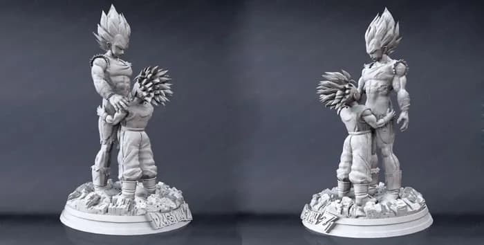STL - vegeta and trunks dioram