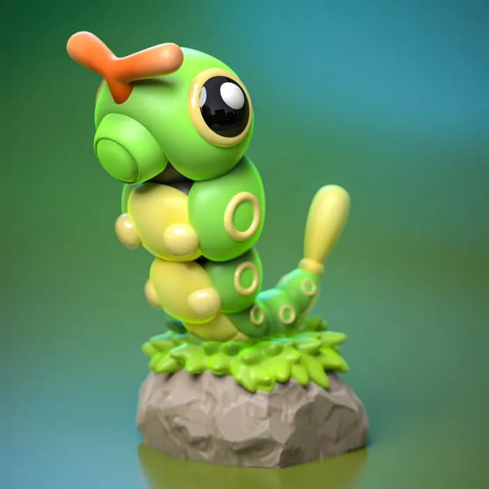 STL - ydeval #010 caterpie render 2