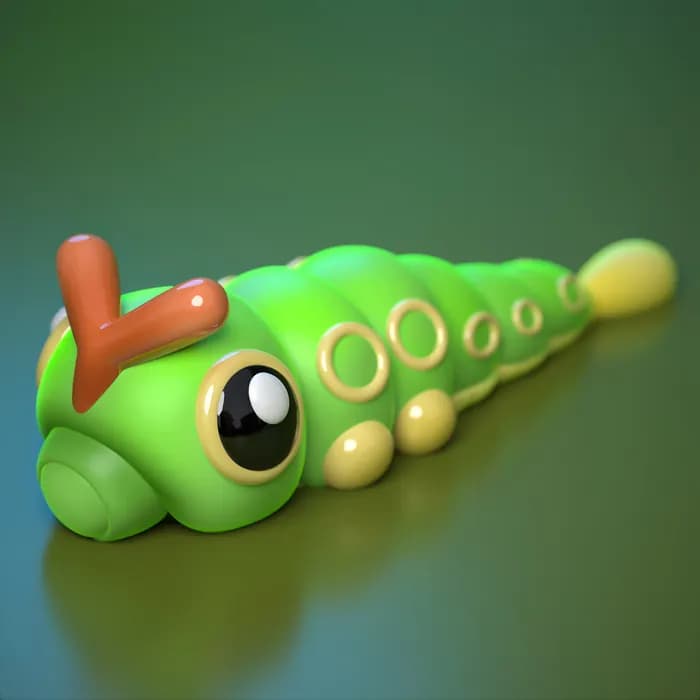 STL - ydeval #010 caterpie render 3
