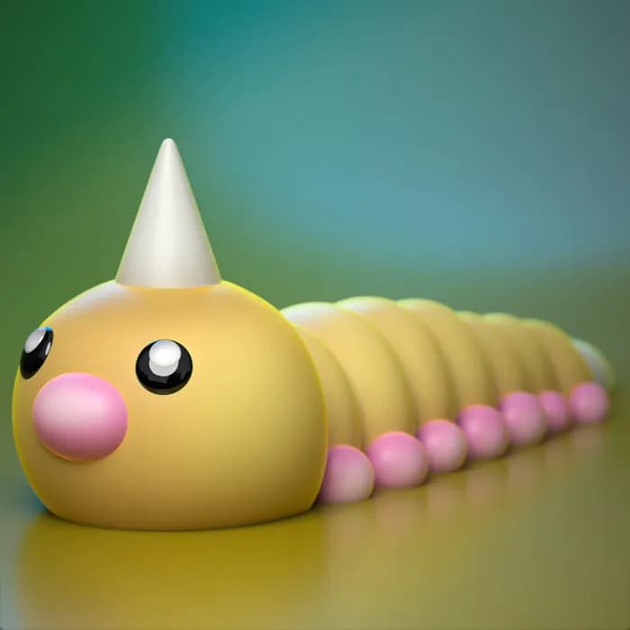 STL - ydeval #013 weedle render 3