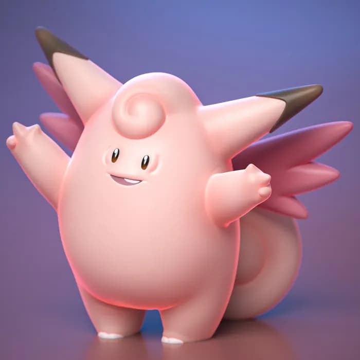 STL - ydeval #036 clefable render 2