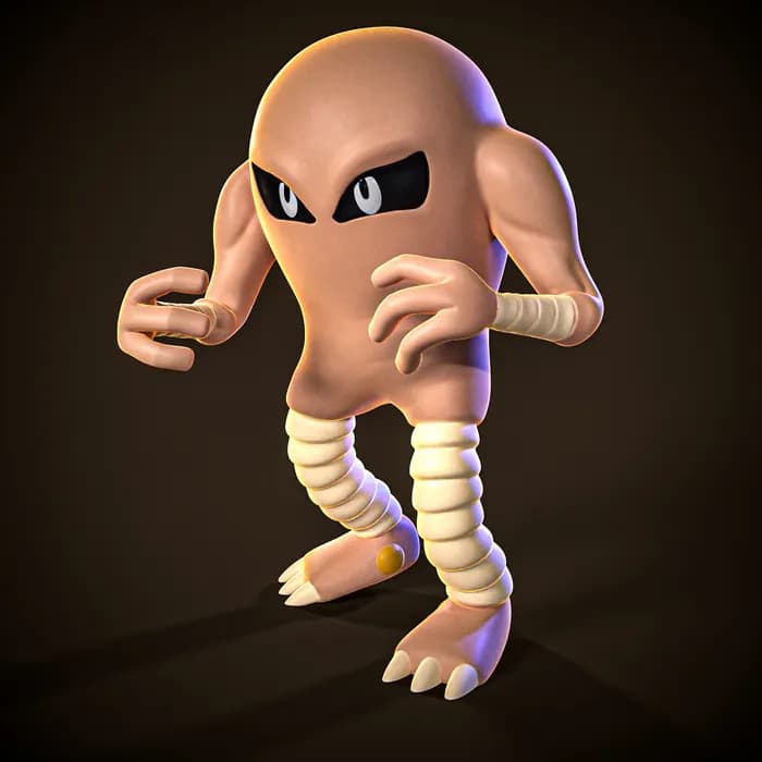 STL - ydeval #106 hitmonlee render 1