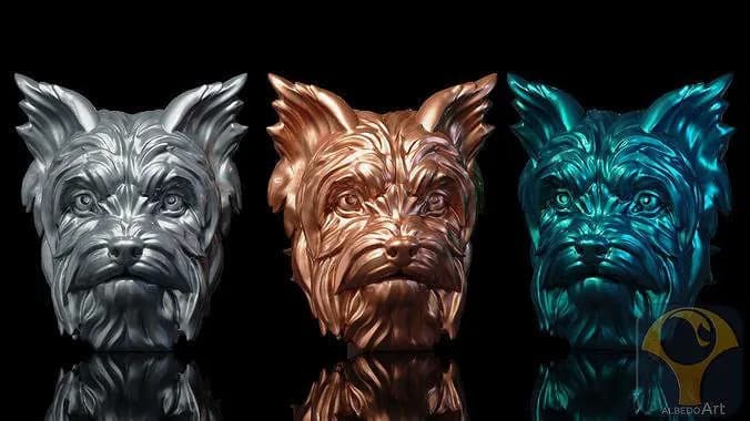 STL - yorkshire terrier 3d model