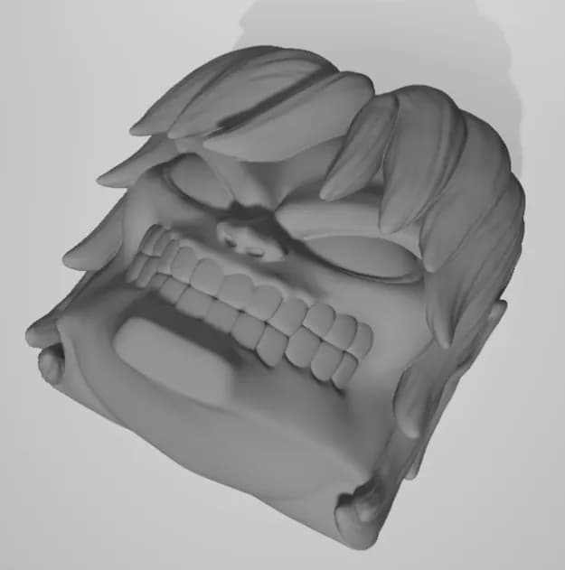 STL - keycap eren titan render 2