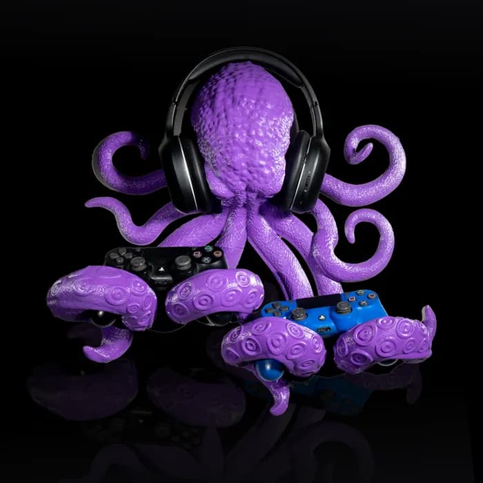STL - octopus controller and headphone holder render 2