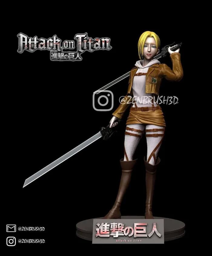 STL - annie standing attack on titan exclusive render 1