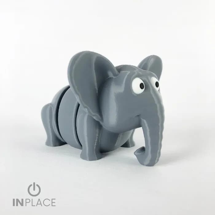 STL - baby elephant articulated render 1