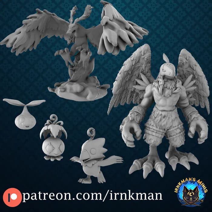 STL - birdramon digivolution line irnkman digimon render 1