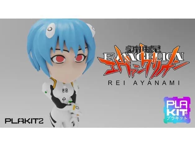 STL - neon genesis evangelion rei ayanami plakit2 series render 1