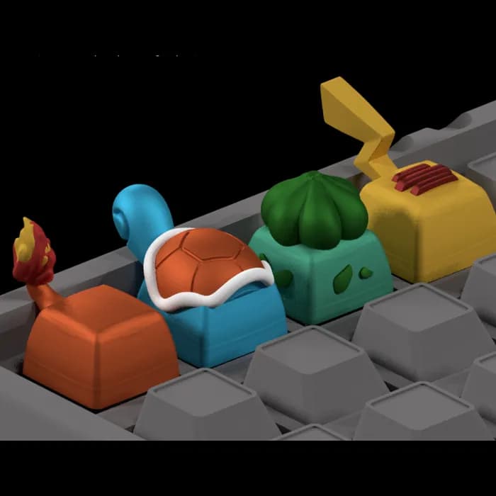 STL - pokemon keycaps render 3