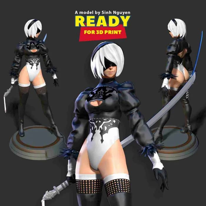 STL - 2b nier automata new version render 2
