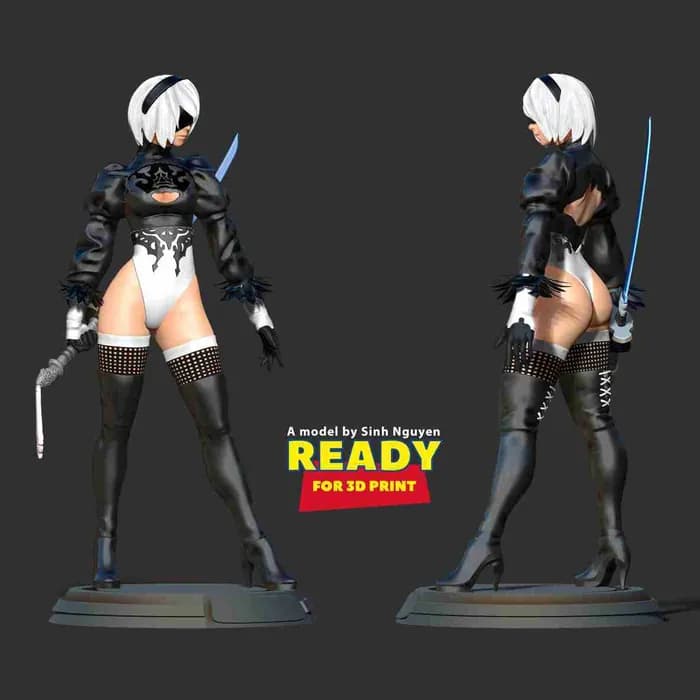 STL - 2b nier automata new version render 5