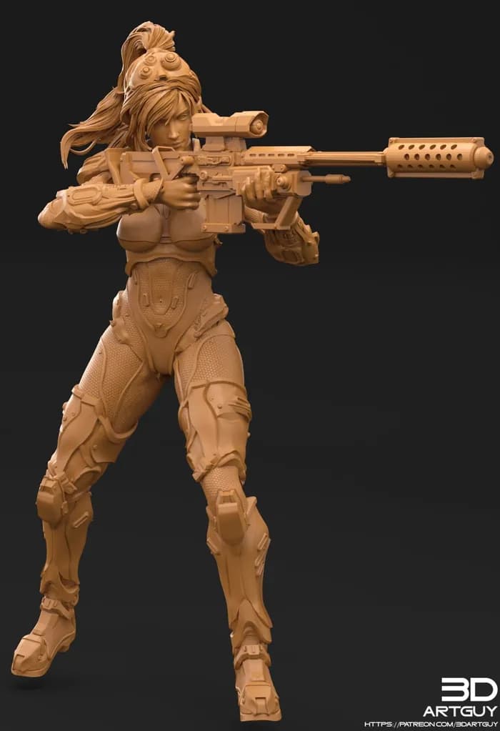 STL - 3dartguy 202206 sniper pose one render 2