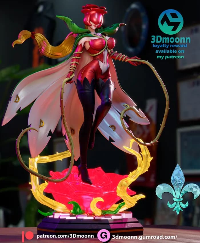 STL - 3dmoonn digimon rosemon render 2