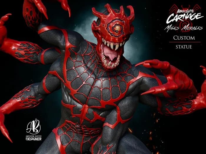STL - Absolute Carnage Miles Morales Figura Custom render 1