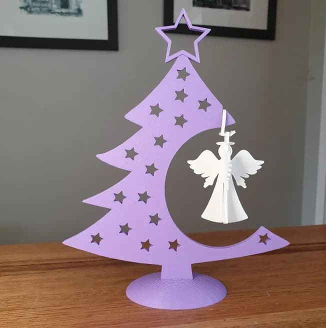 STL - Adorno de árbol de Navidad con ángel render 1
