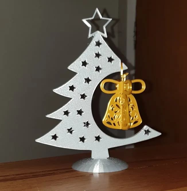 STL - Adorno de árbol de Navidad con campana render 1