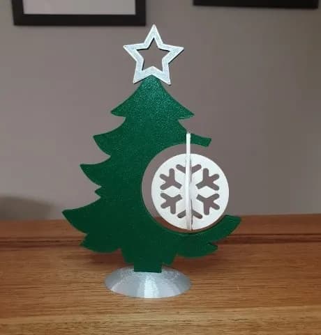 STL - Adorno de árbol de Navidad con copo de nieve render 1
