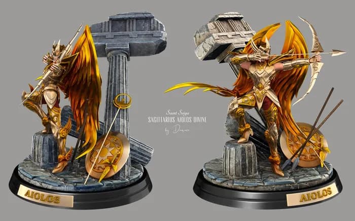 STL - aiolos de sagitario armadura divina render 1