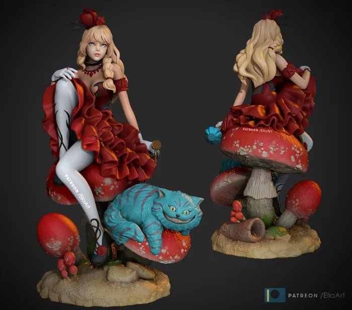 STL - alice in wonderland version 1 and 2 render 2