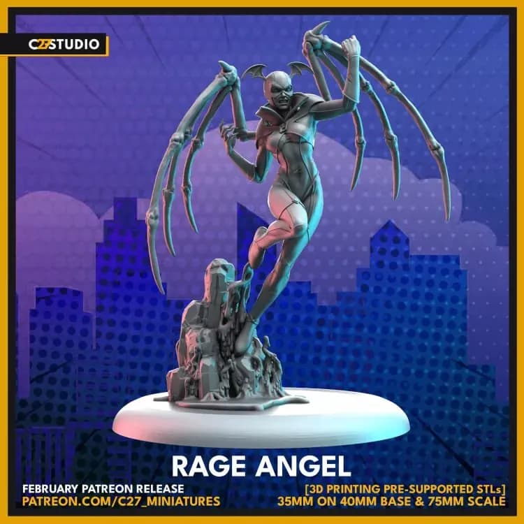 STL - Ángel de la Ira render 1