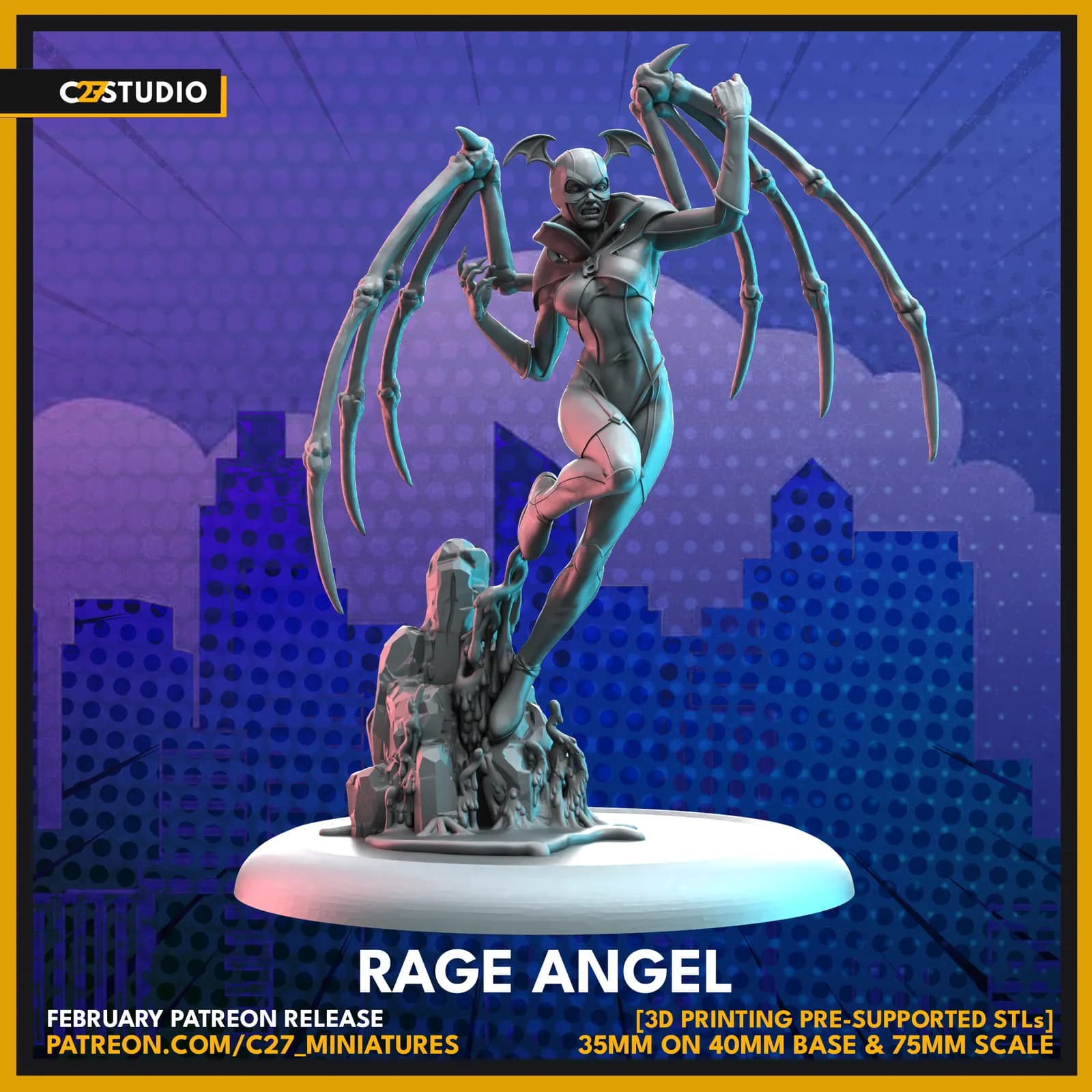 STL - Ángel de la Ira render 2