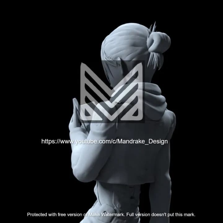 STL - Annie Leonhart figura de anime render 2