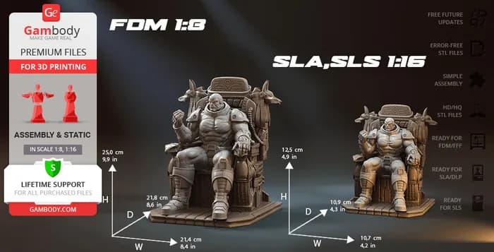 STL - apocalypse on throne gambody render 3